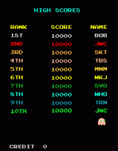 Pac-Man High Score Screen